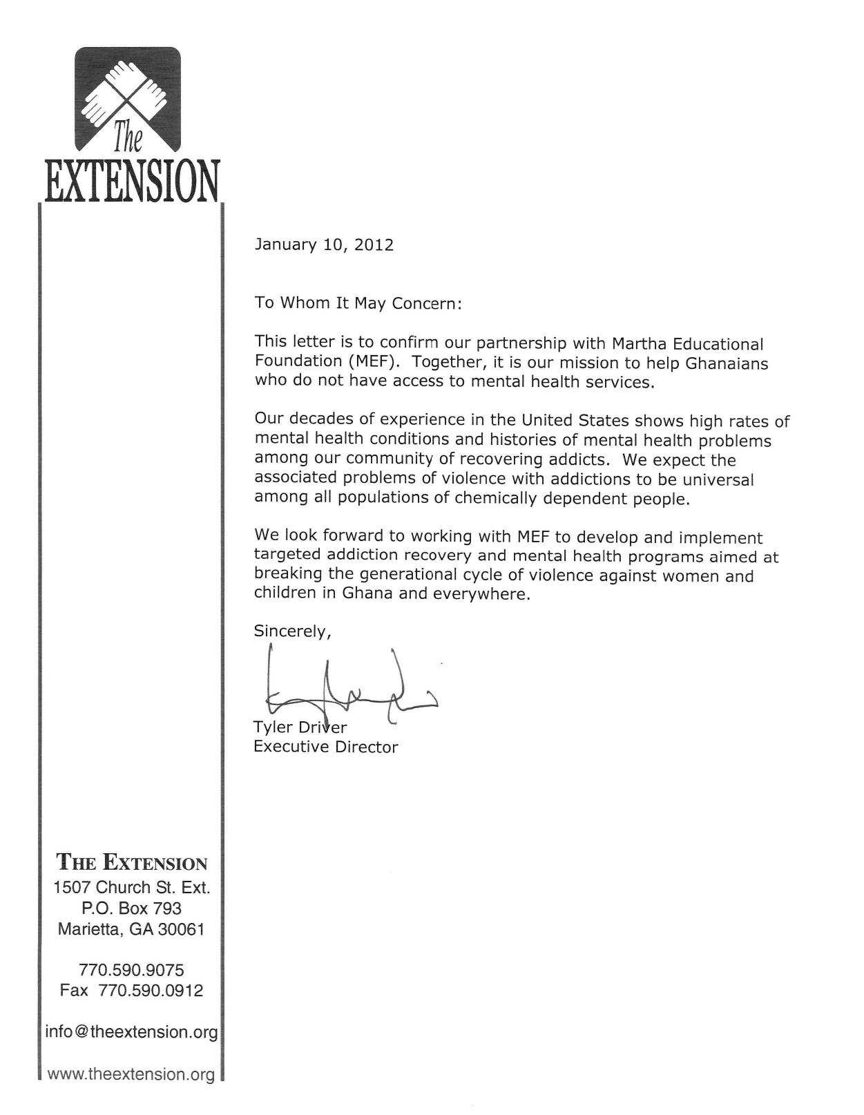 Extension Letter of Suport